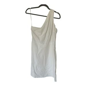 NWT A New Day Cream Sleeveless asymmetrical linen blend mini dress small